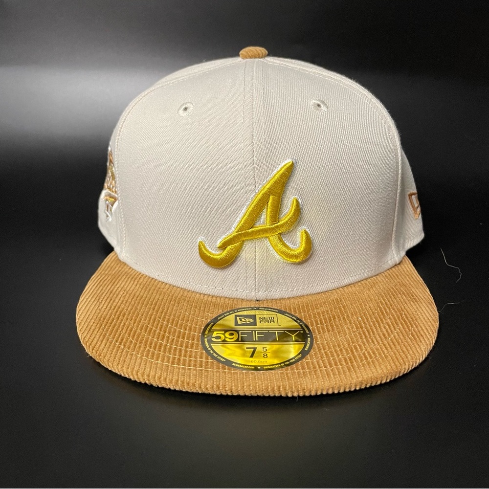 Atlanta Braves New Era World Series Patch Corduroy Fitted Hat 59Fifty 5950 New